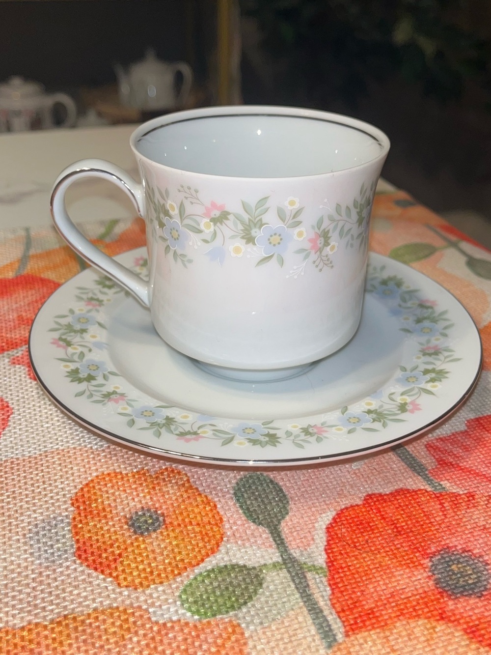 Johann Haviland Forever Spring Tea Cup And Saucer Set 1970s